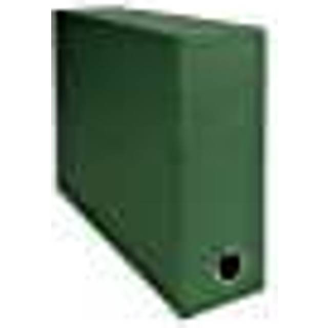 Ref 89523E Canvas Transfer Box 250 x 330mm in Size Suitable for Storing A4 Documents 90mm Spine Metal Finger Hole Spine Label Green