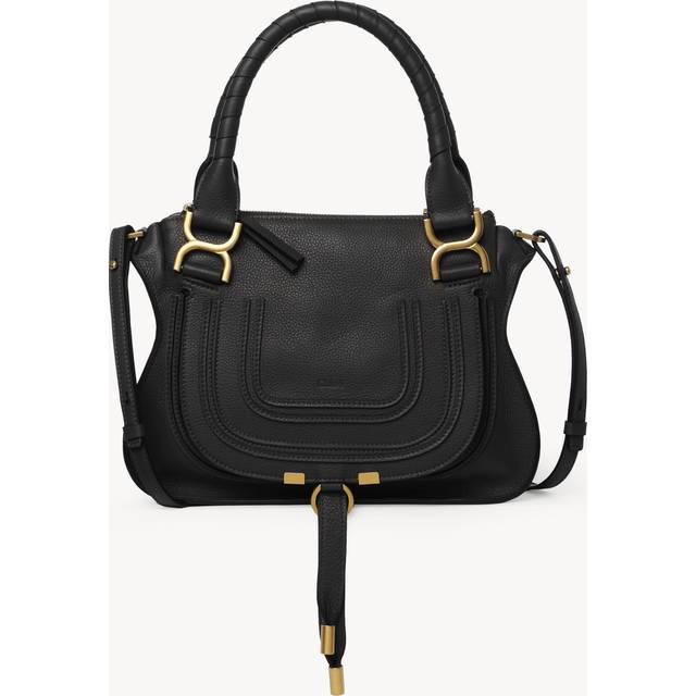 Chloe Marcie Small Double Carry Bag - Black (Size H: 9  x W: 11.8  x D: 3.5 ; Strap length: 20.1)