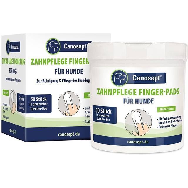 Canosept Dental Care 50 Finger-Pads for Dogs - Effective teeth cleaning, oral hygiene and fresh breath - Reduces plaque