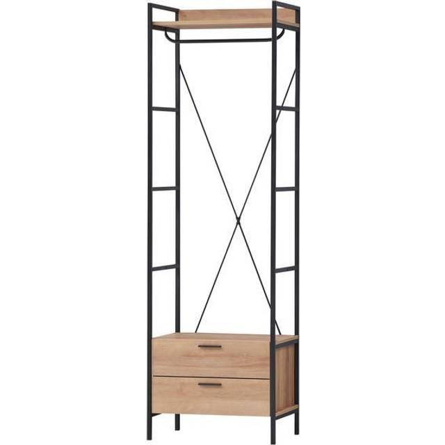 Open Wardrobe with 2 Drawers - Riviera Oak - Brown
