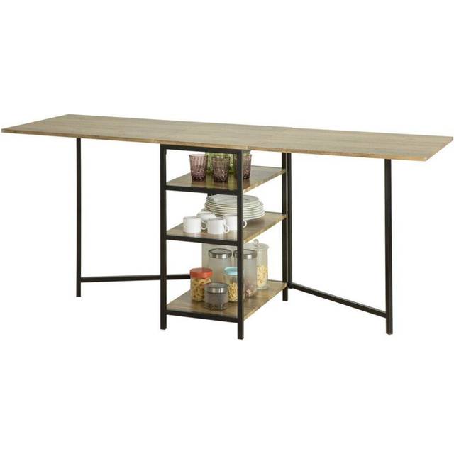 SoBuy Pladsbesparende Klapbord Med 3 Hylder B60xH77xL180cm Spisebord