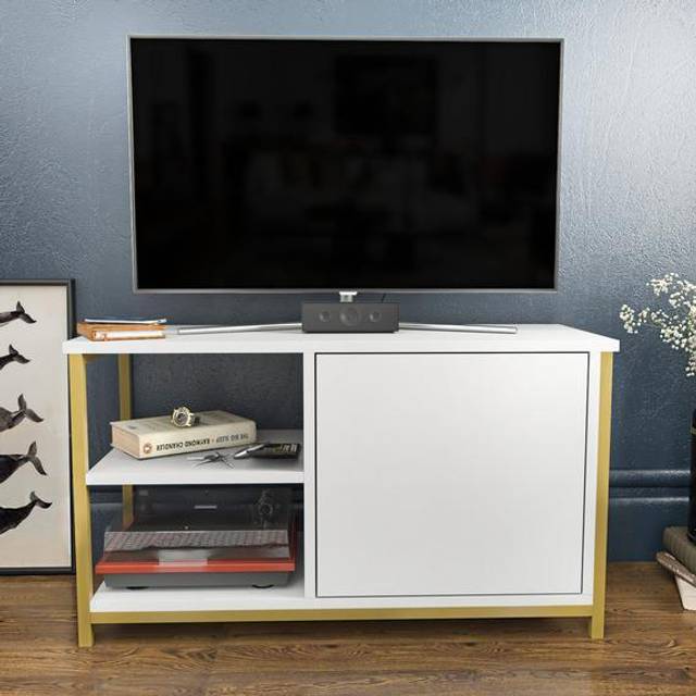 Muskegon TV Unit - Gold / White