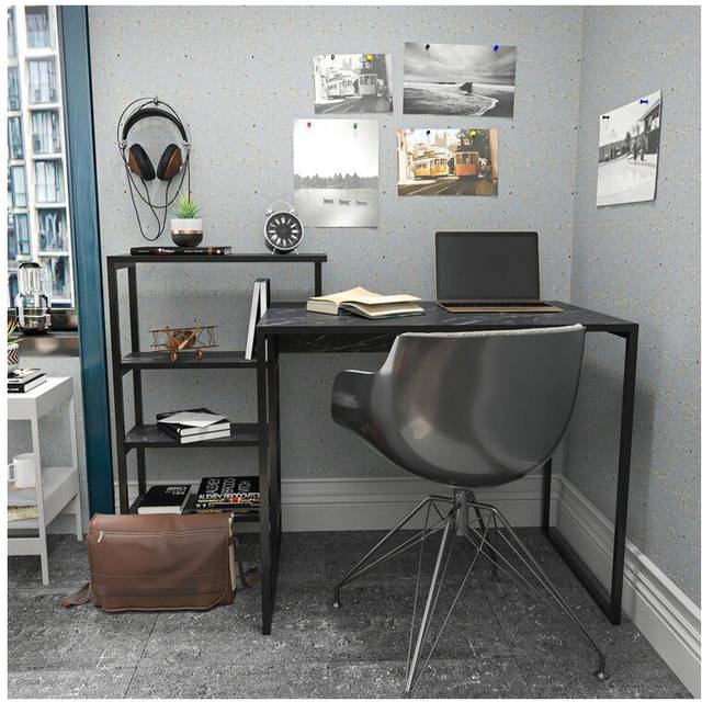 Rino Computer Desk - Black Marble Effect