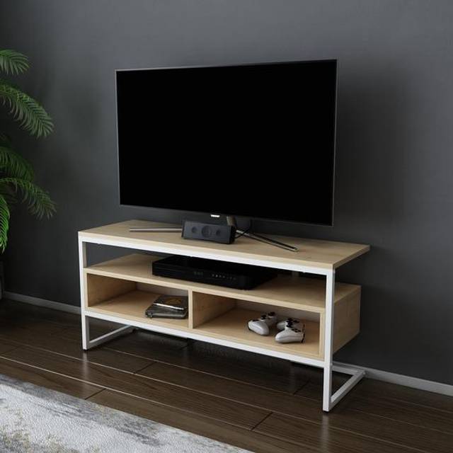 Merrion TV Unit - White / Sapphire Oak - Brown
