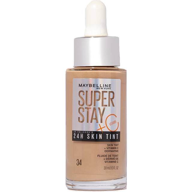 Maybelline Super Stay Skin Tint Foundation with Vitamin C Long-Lasting up to 24H Vegan Formula Shade 34 30ml