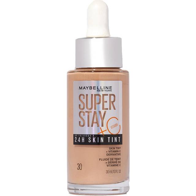 Maybelline New York Foundation, långvarig makeup med C-vitamin, vegansk formel, Super Stay Skin Tint, nr 30