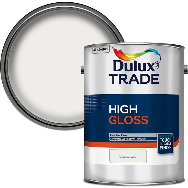 Dulux Trade High Gloss Paint - Pure Brilliant White - ["Brilliant White","White"]