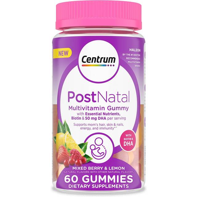 Centrum, Postpartum Multivitamin Gummies, Mixed Berry and Lemon, 60 Gummies