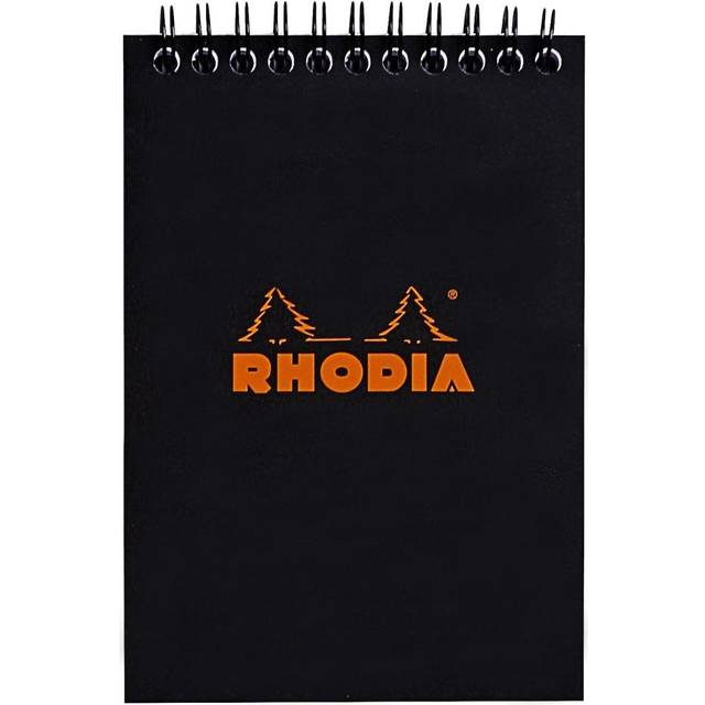 Rhodia Wirebound Notepad  A6  Square ruling - Black