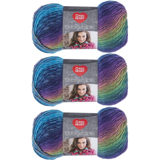 Red Heart Boutique Unforgettable Gossamer Yarn - 3 Pack of 100g/3.5oz - Acrylic - 4 Medium (Worsted) - 270 Yards - Knitting/Crochet