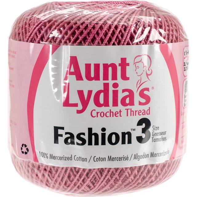 Aunt Lydia's Fashion Crochet Thread Size 3-Warm Rose