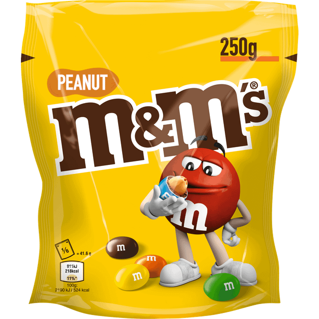 M and m peanut peanuts in milk chocolate with sugar coating 250g