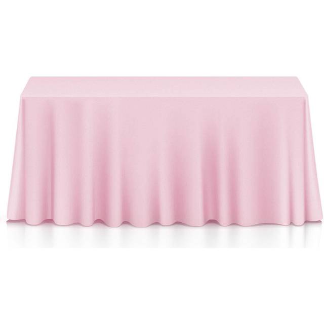 Lann's Linens - 90 x 156 Premium Tablecloth for Wedding/Banquet/Restaurant - Rectangular Polyester Fabric Table Cloth - Pink