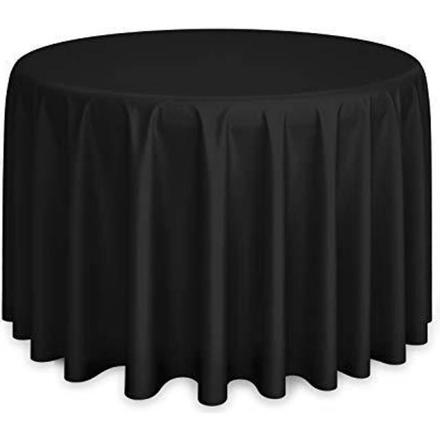Lann's Linens - 132 Round Premium Tablecloth for Wedding/Banquet/Restaurant - Polyester Fabric Table Cloth - Black