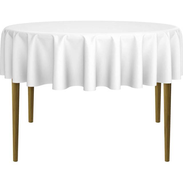 Lann's Linens - 70 Round Premium Tablecloth for Wedding/Banquet/Restaurant - Polyester Fabric Table Cloth - White
