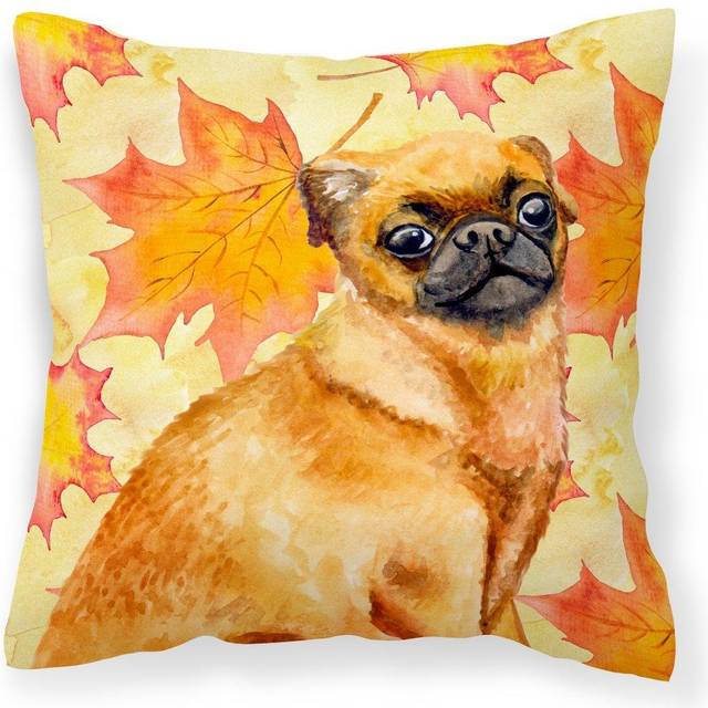 Caroline's Treasures BB9928PW1818 Small Brabant Griffon Fall Outdoor Canvas Pillow  Multicolor