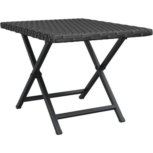 vidaXL Folding Table Black 45x35x32 cm Poly Rattan