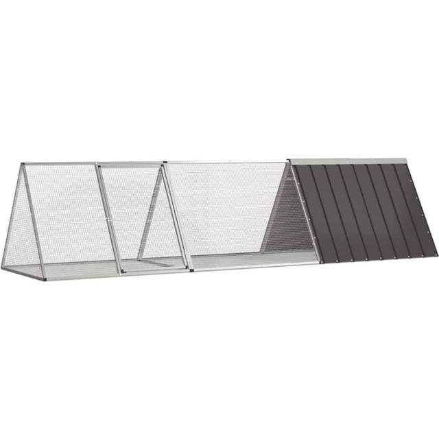 Kaninbur antracit 302,5x80,5x71 cm galvaniserat stål