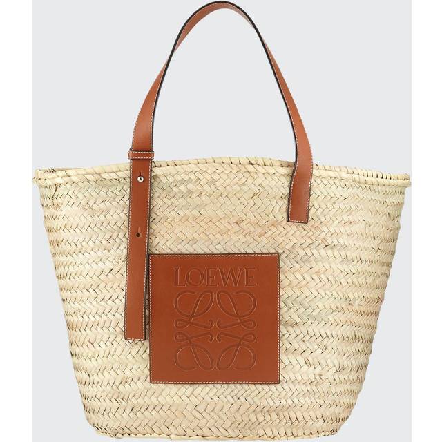 Loewe Large leather-trimmed basket tote - beige (One Size)