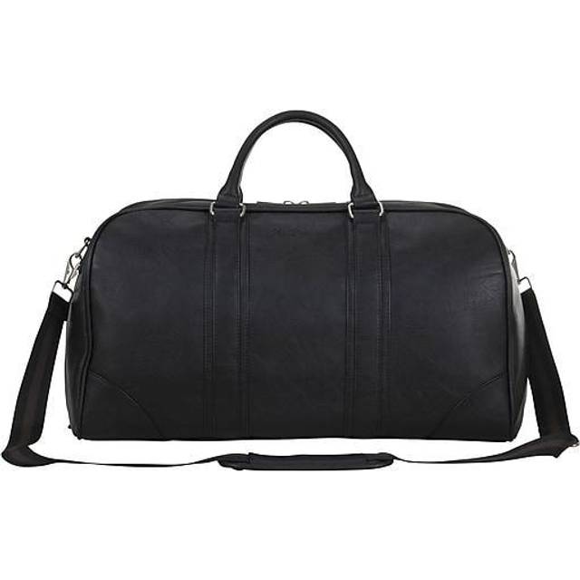 Ben Sherman 50,8 cm veganläder resa duffelväska topp dragkedja helg handbagage duffelbagage, Svart - Svart - 20" Duffel Bag