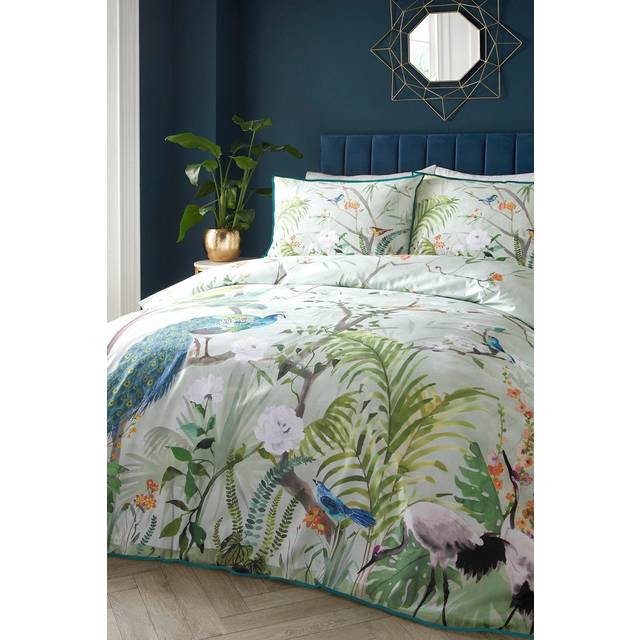 Soiree Peacock Jungle Duvet Cover Bedding Set Green