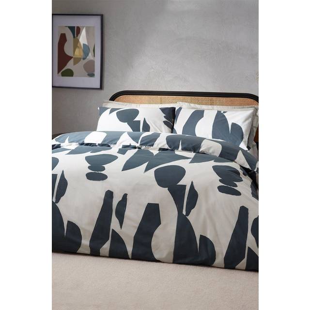 Hoem Meta Dusk Blue Abstract Duvet Cover Set - SINGLE, DUSK