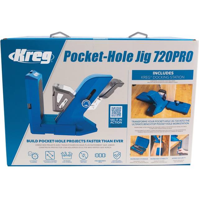 Kreg Tool KPHJ720PRO PocketHole Jig 720 PRO  Easy Clamping  Adjusting  Includes Durable Kreg PocketHole Screws  For Materi