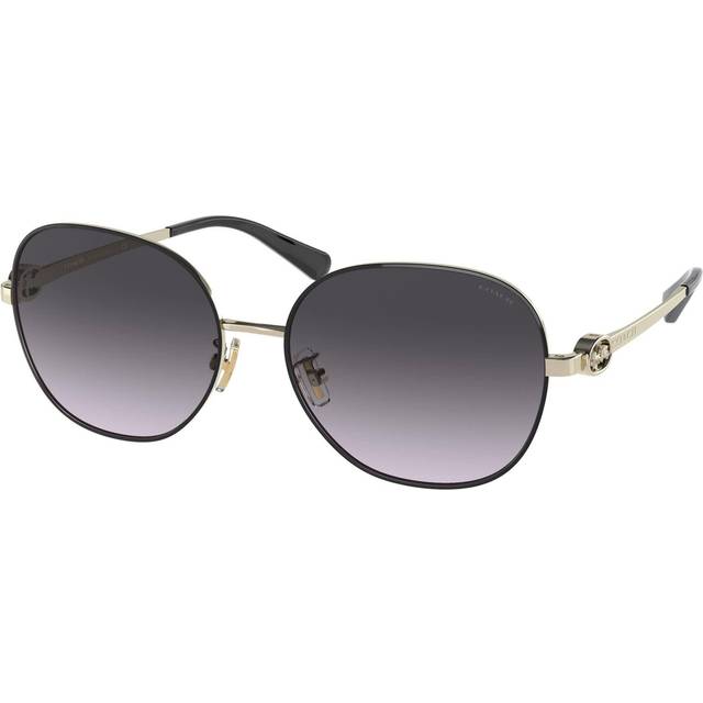 Coach Sunglasses HC7123 LIGHT GRADIENT LENS 57 Women's GOLD/GREY