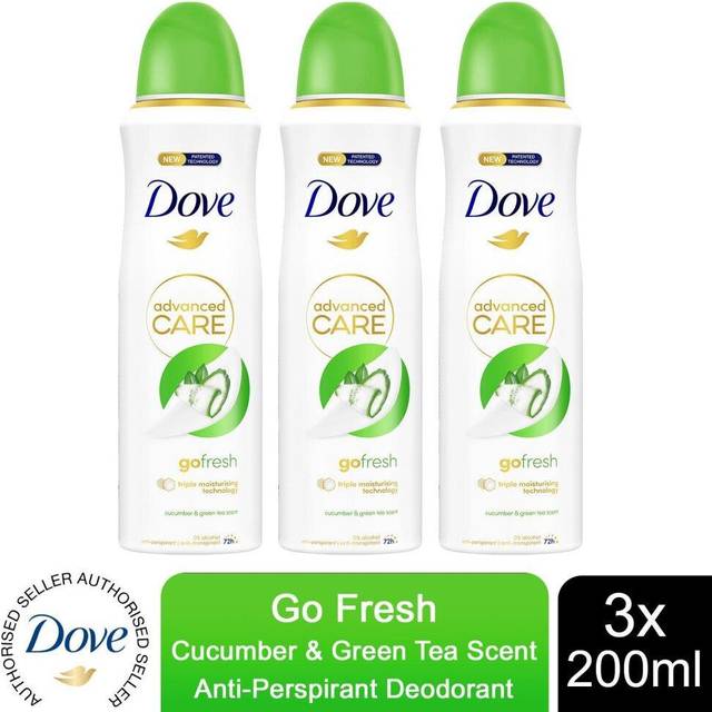 Dove Advanced Care Go Fresh Cucumber & Green Tea 72hr protection Anti-Perspirant Spray with Triple Moisturising technology 200ml