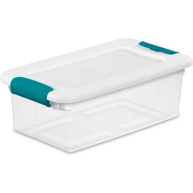 Sterilite 24-Pack Stackable Storage Bin with Lid  Clear Plastic Design  6 Quart