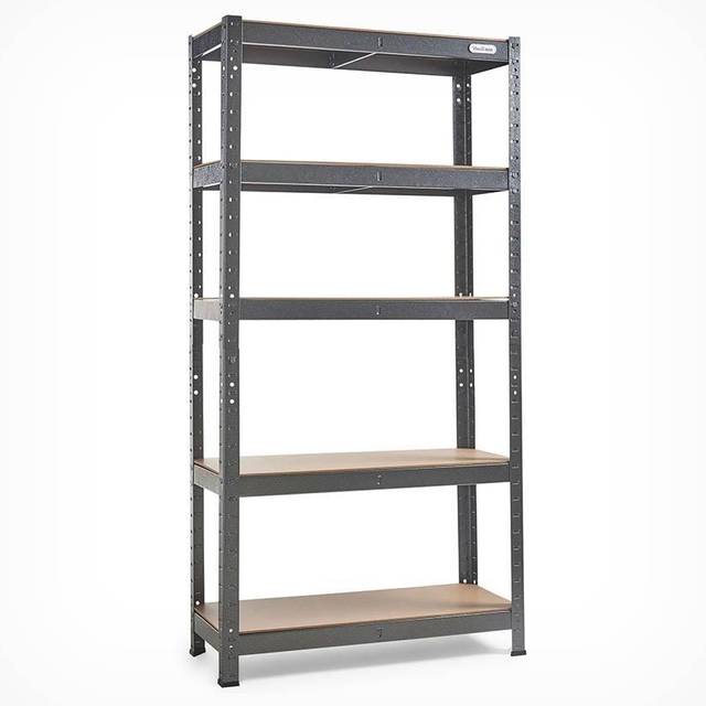 5 Tier Garage Shelving ? Metal Racking, Steel & MDF Boltless Shelves - Massive 875kg Capacity 175KG per Shelf | 150cm H 75cm W 30cm D (149cm H X 75cm W X 30cm D)