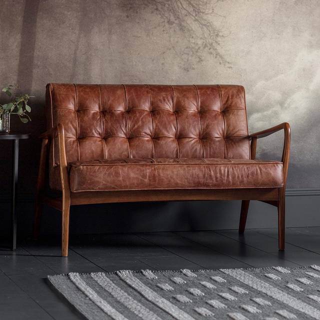 Humber Leather 2 Seater Sofa - Brown
