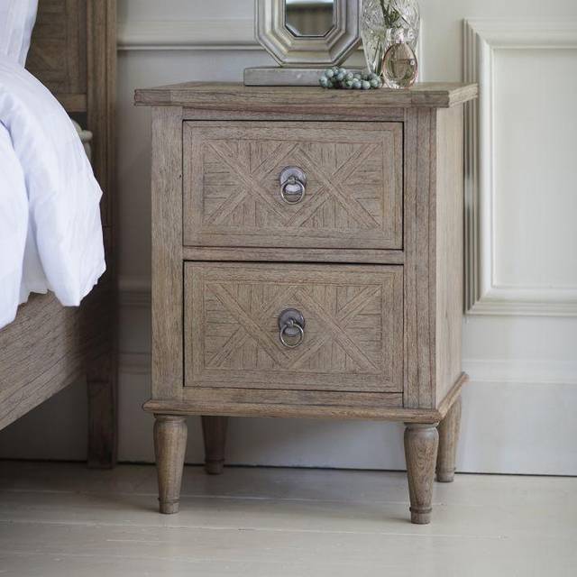Mustique Natural 2 Drawer Bedside Table - Brown