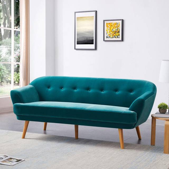 Furniture One Recliner Massage Armchair Push Back Recliner - Green Check, Green