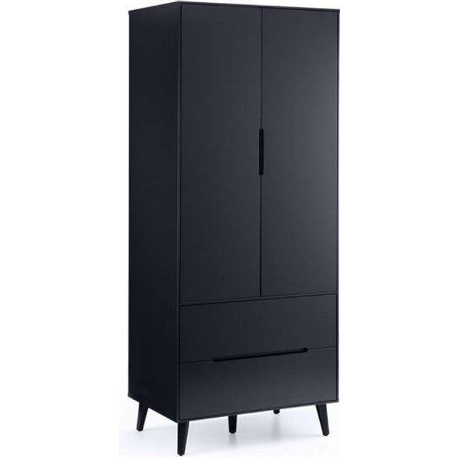 Julian Bowen Alicia 2 Door 2 Drawer Matt Anthracite Wardrobe - Black