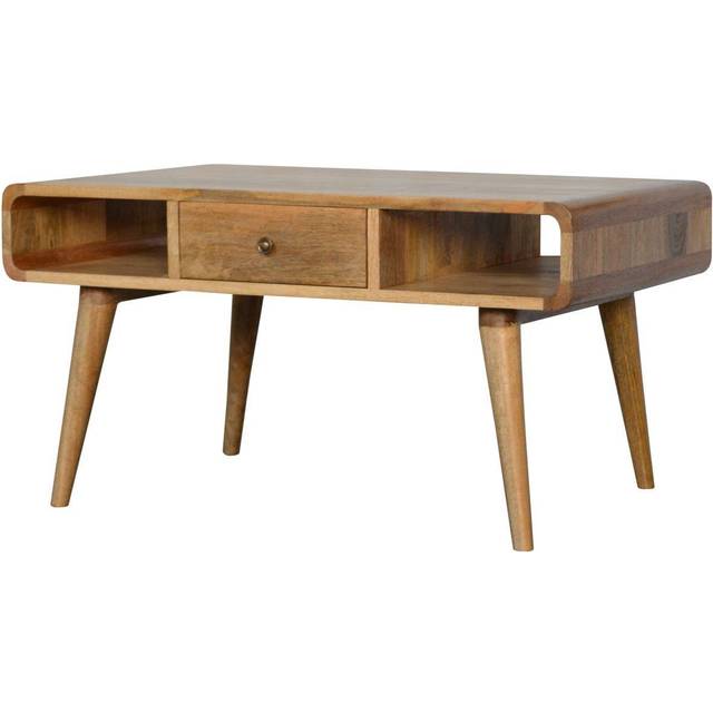 Adorable Solid Wood Furniture - Curved Oak-ish Coffee Table