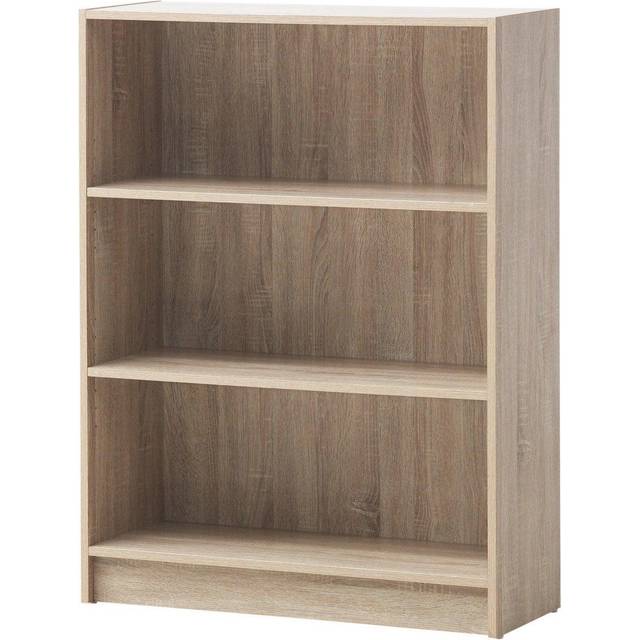 Essentials Low Wide Bookcase - Walnut, Brown