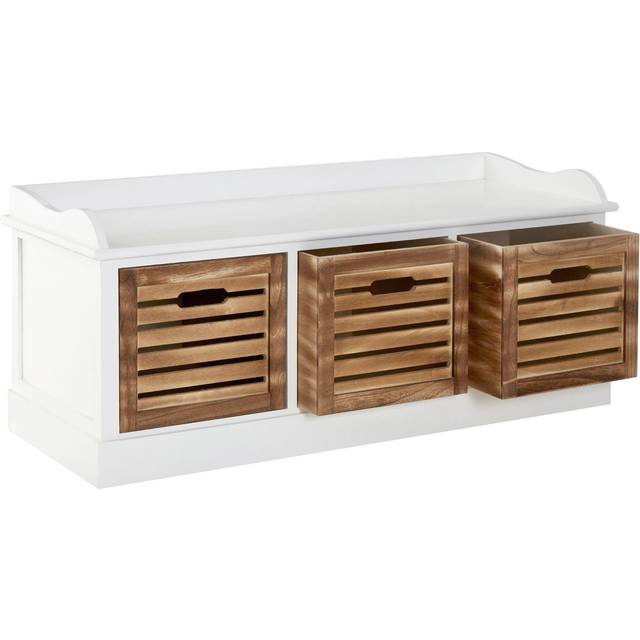 Natural and White 3 Drawer Chest, Contemporary Drawer Chest, Modern Drawers Unit, Delivered Fully Assembled - One Size