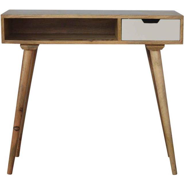Artisan Writing Desk with White Hand Painted Drawer