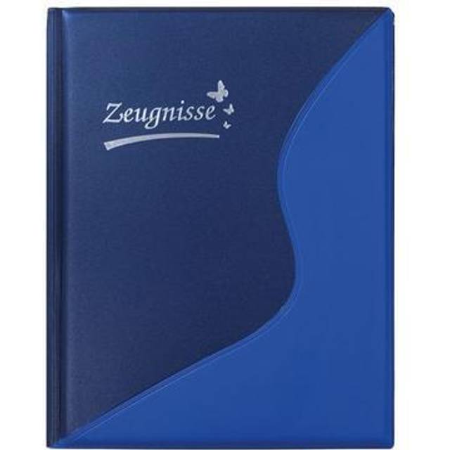 Idena 20103 – Certificate Folder Din A4, 12 Pockets, Indelible, Blue, Document F