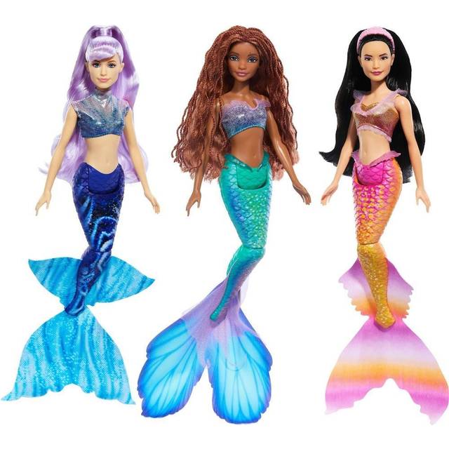 Mattel Disney The Little Mermaid Ariel Sisters Doll Set with 3 Fashion Mermaid Dolls  Includes Mala  Karina  and Ariel
