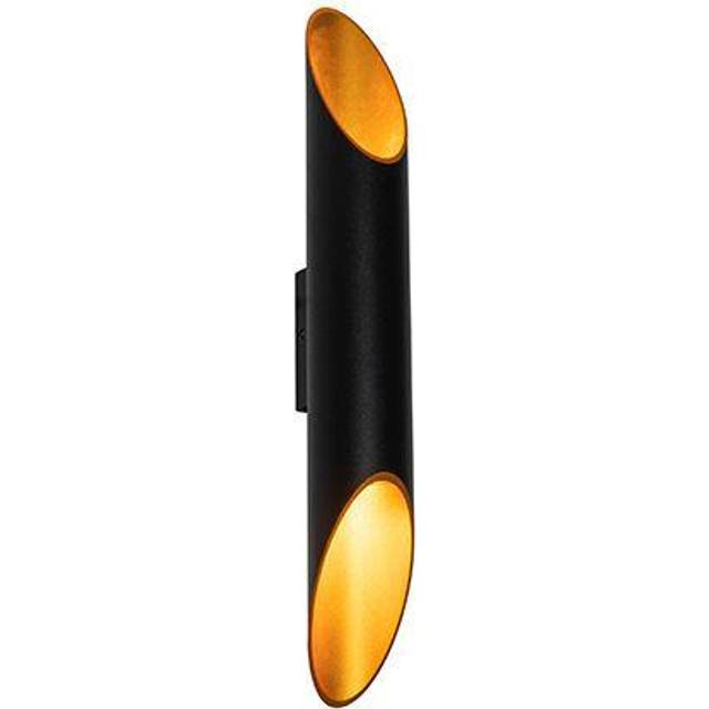 Modern Wall Light Black with Gold Interior 5.6 cm - Organo