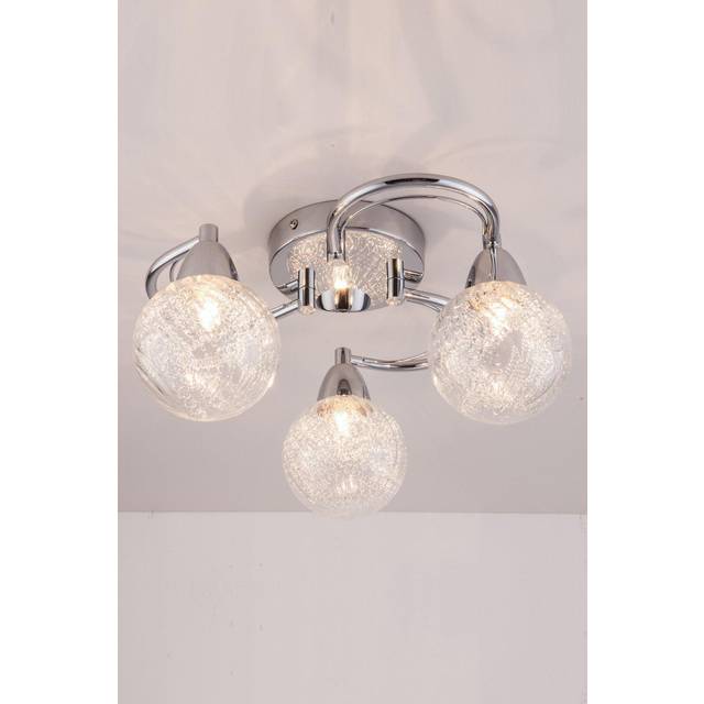 LED Semi-Flush Ceiling Light, Swirl Arms, 3000K - Silver - One Size