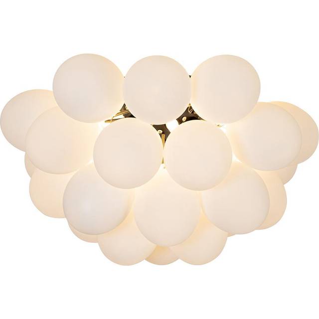 Art Deco Ceiling Light Black with Opal Glass 6 Lights - Uvas