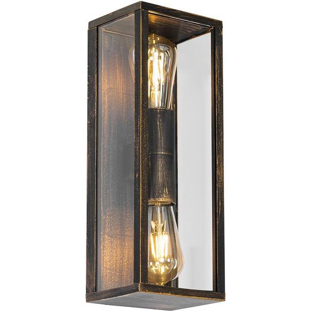 Vintage vägglampa antikguld 38 cm 2-ljus IP44 - Charlois