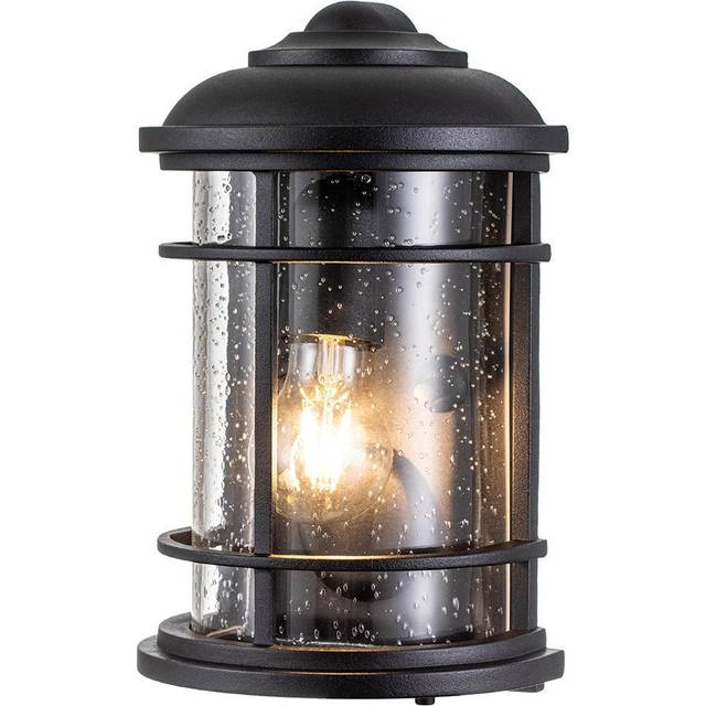 Feiss Lighthouse Half Outdoor Lantern Wall Light - Textured Black