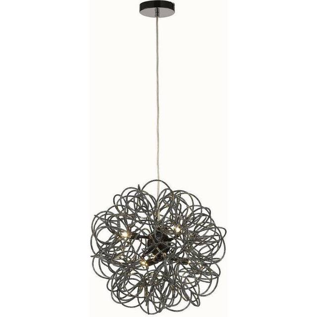 Inspired Lighting - Inspired Deco - Cassidy - Ceiling Pendant Spherical Interwinding Aluminium 6 Light G9 Black