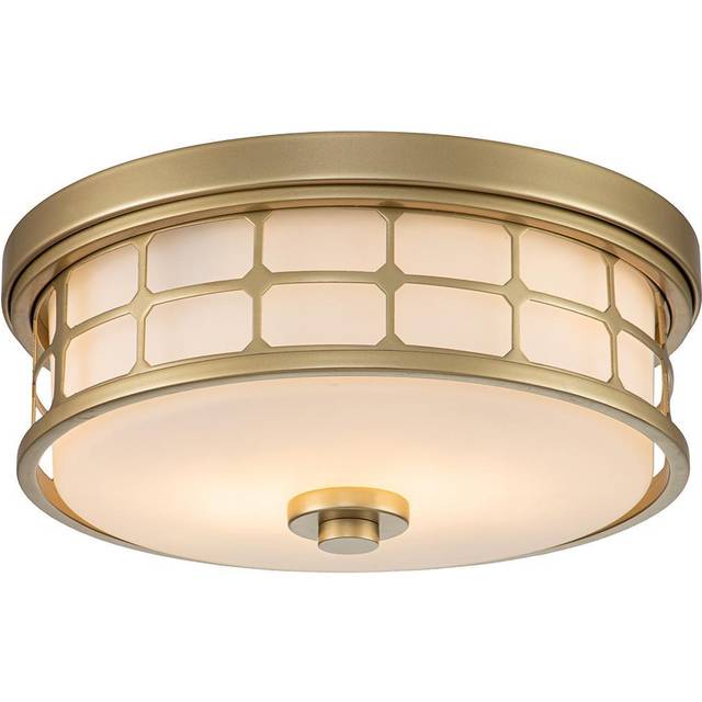 Quoizel Guardian Bathroom Flush Ceiling Light - Natural Brass