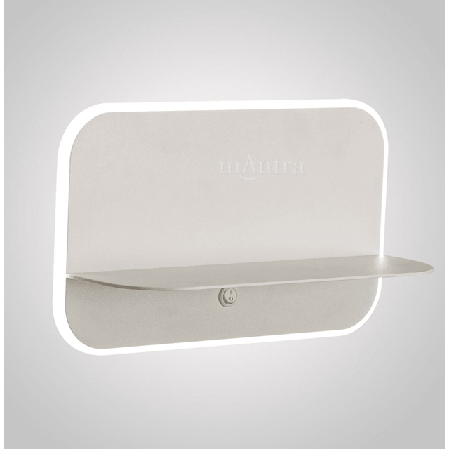 Mantra Lanzarote Wall Light Shelf With USB Sockets 18W LED 3000K Matt White