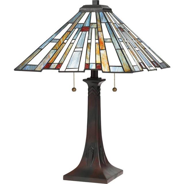 Quoizel Maybeck 2 Light Tiffany Style Table Lamp - Valiant Bronze